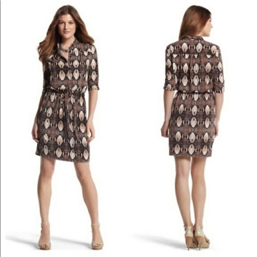 Snakeskin Shirtdress - White House Black Market